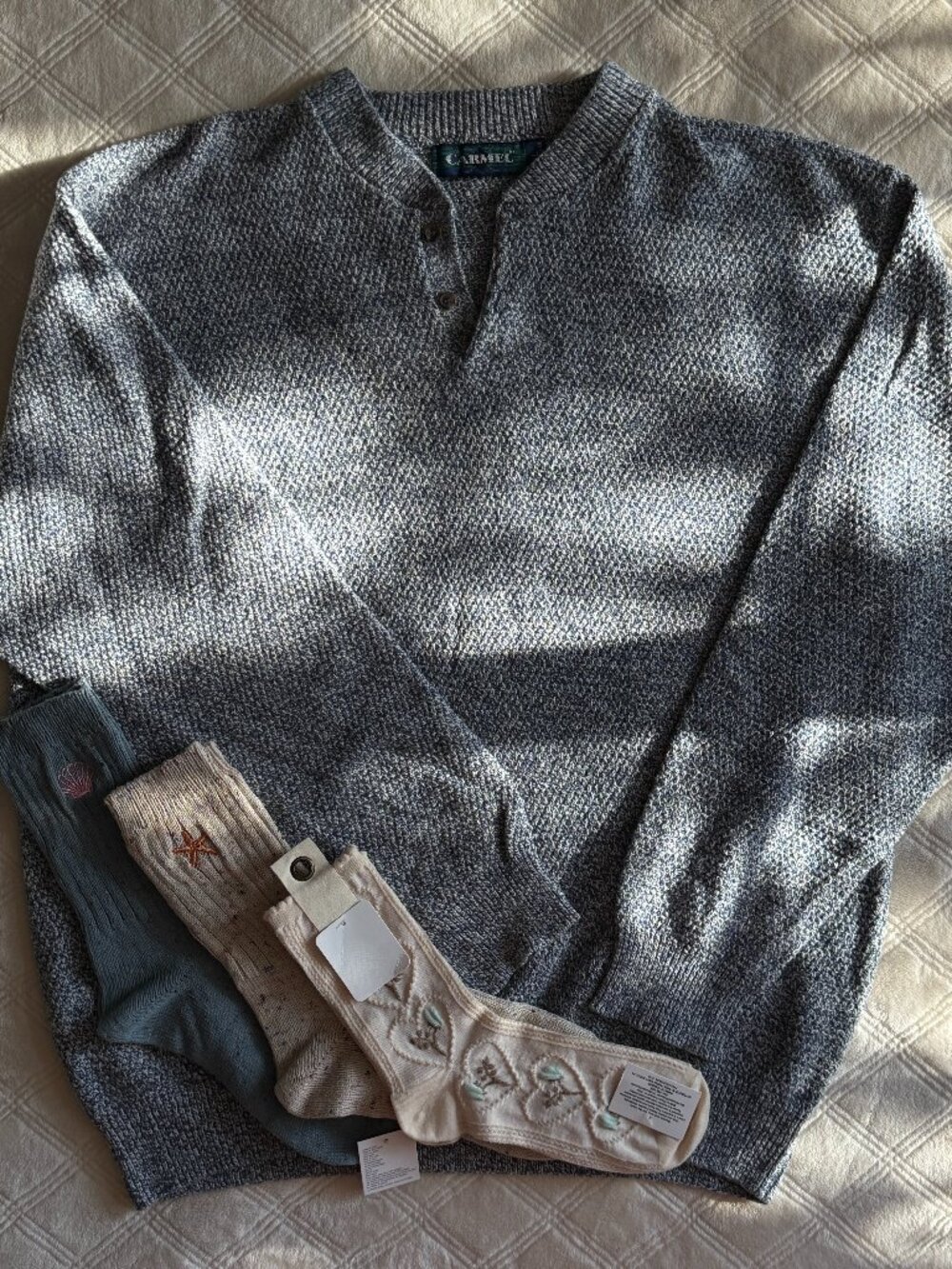 Oversized Sweater Quarter Button Up